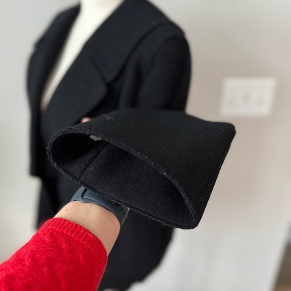 Vintage! Y2K Marc Jacobs Three Button Exaggerated Collar Bomber Pea Wool Coat - Picture 8 of 10